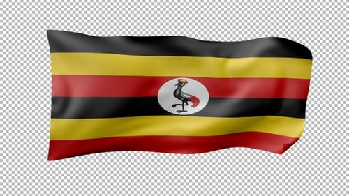Waving Uganda National Flag Animation