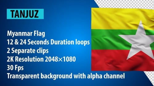 Realistic Waving Myanmar Flag Animation