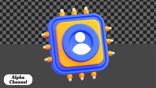 Digital Identity Chip Profile 3D Animation | Alpha Channel
