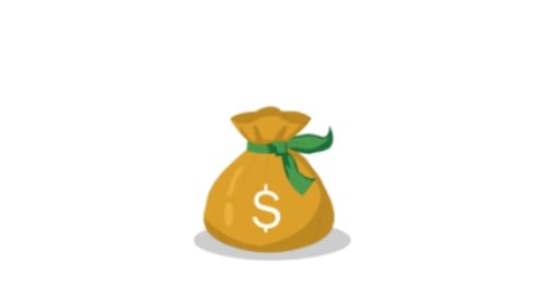 Animated Flat Design Money Bag with Dollar Sign