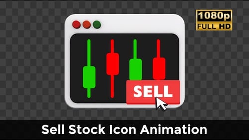 Sell Stock Icon Animation | Bold Stock Market Exit Motion Graphic