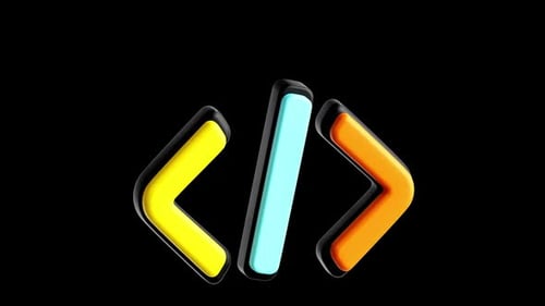 3D Animated Coding Icon Reveal for Technology Concepts