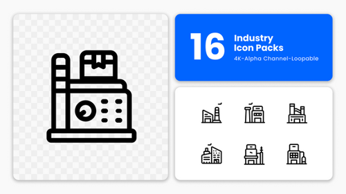Mechanical & Engineering Animated Icons – Industry Motion Graphics (Loopable 4K)