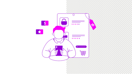 Online Shopping Mobile Application Flat Design Animation