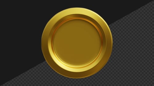 Rotating Golden 3D Coin Animation