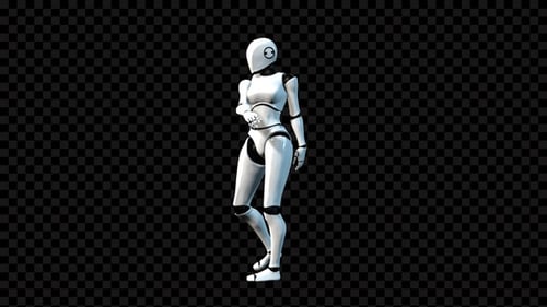 Robot Spinning Around Animation Side View