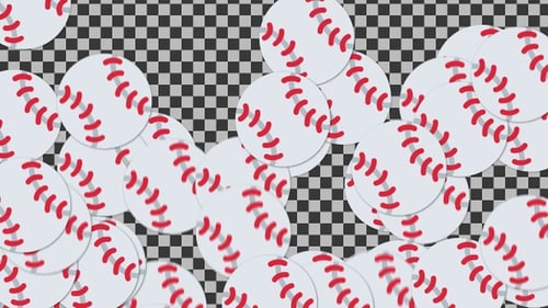 Flat Design Falling Baseballs Animation