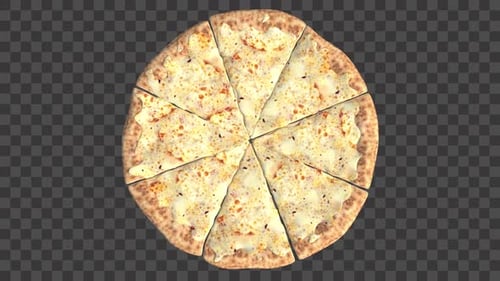 Rotation 3D Cheese Pizza Vertical View