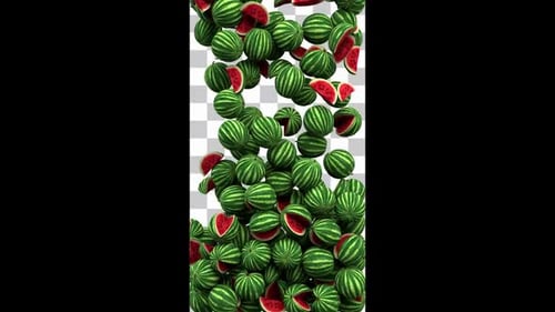 Falling Watermelon Fruit Overlay Animation