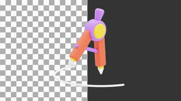 3D Animation of Precision Drawing Compass for Geometry Work | Alpha ...