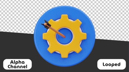 Animiertes 3D-Symbol der Zieleinstellung | Alphakanal