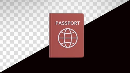 Animated 3D Passport Icon for Travel and Global Mobility