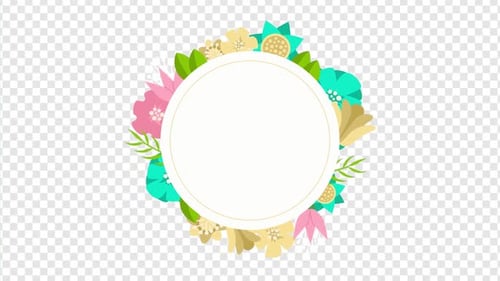 Animated Decorative Floral Wreath Circle Frame Reveal