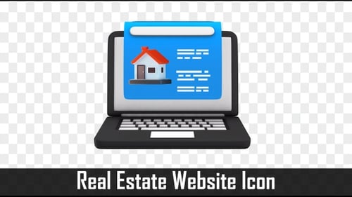 Animated Laptop Displaying Real Estate Property