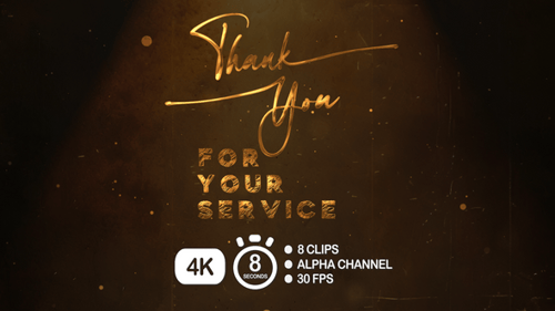 Obrigado pelo seu serviço | Animação de texto