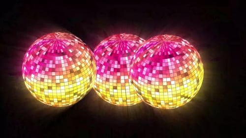 Vibrant Retro Disco Balls Spinning for Party Celebrations