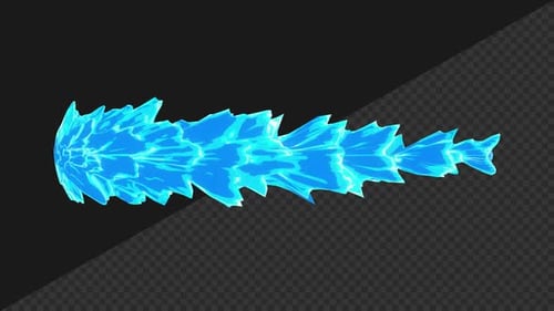 Animation en boucle avec effet de feu bleu de style anime avec fond transparent