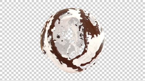 Dynamic Chocolate and Milk Fluid Swirl Reveal