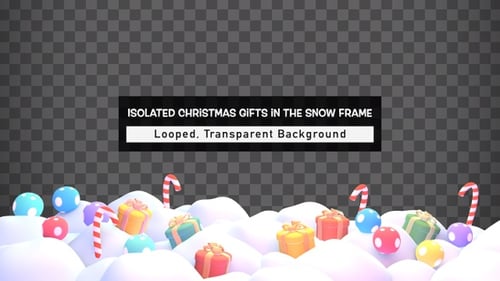 Festive Christmas Snow Border with Presents and Candy Canes