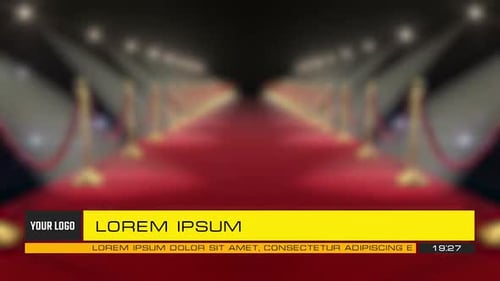 Animated Lower Third Title with Scrolling Text and Logo