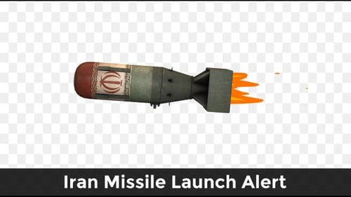 Alerta de lançamento de míssil do Irã — Gráfico em movimento de ameaça nuclear