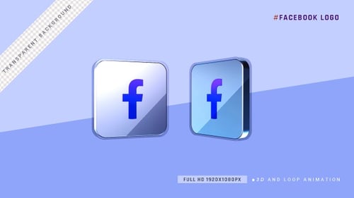 3D Rotating Social Media Icon Reveal with Glossy Finish