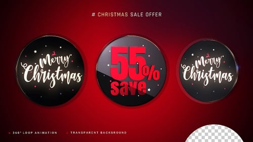 Festive Glowing Christmas and Discount Promo Badges