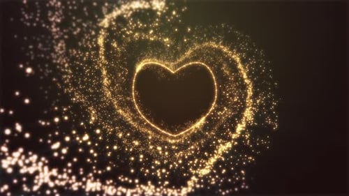 Particle Glitter Glow Heart Background Loop. Particle glow seamless loop background.