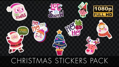 Animated Christmas Holiday Sticker Pack with Festive Text