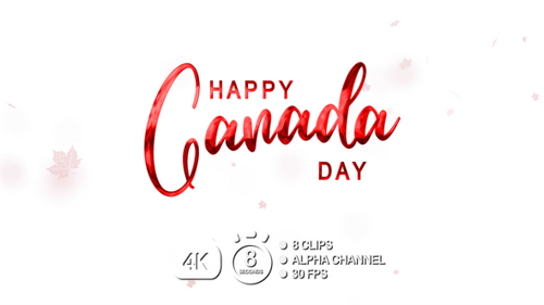 Happy Canada Day Text Animation