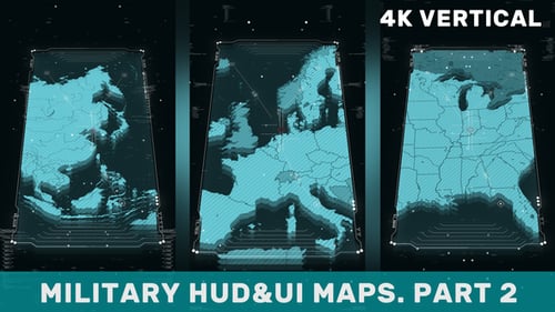 Mapas verticales de la interfaz de usuario HUD militar. Parte 2