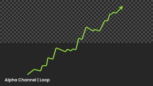 3D Green Arrow Up Animation | Alpha Loop