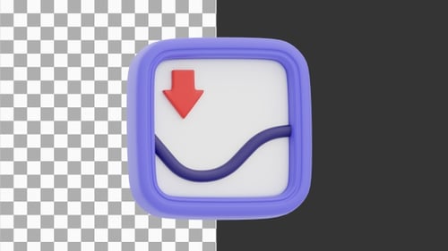 Animação 3D da análise de tendências e padrões no mercado de ações | Alpha Channel