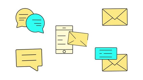 Animated Flat Design Digital Communication Icons Pack