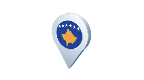Animated Kosovo Flag Location Pin Map Marker