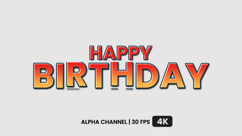 Vibrant Happy Birthday Text Reveal Animation