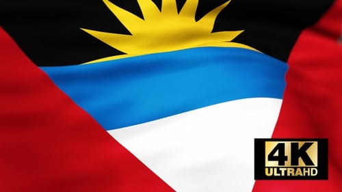 Antigua and Barbuda National Flag Waving Loop