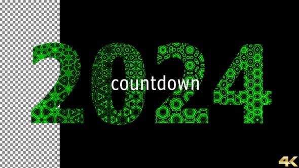Kaleidoscope Countdown and Happy New Year 2024 Text Animation ...