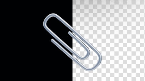 3D Animated Paperclip Object Rotating Loop Animation