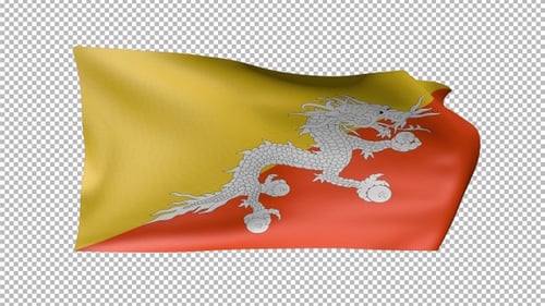 Drapeau ondulant du Bhoutan Alpha transparent