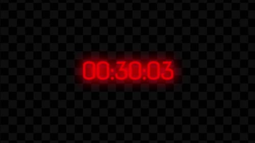 Neon Red Digital Time Code Countdown Animation