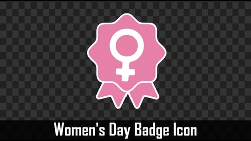 Flat Design Female Gender Symbol Badge Reveal Animation