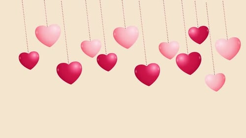 Animated Hanging Hearts for Romantic Occasions