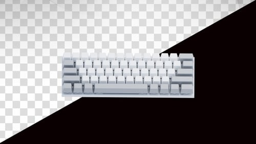 3D Animation of White Keyboard