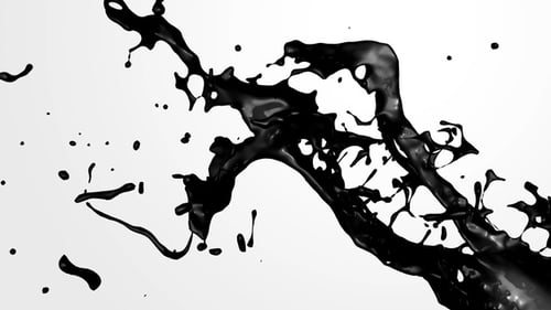 Dynamic Black Fluid Splash Reveal Overlay