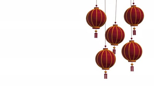 Festliche chinesische Neujahrs-Laterne mit bewegter Grafik auf transparentem Hintergrund