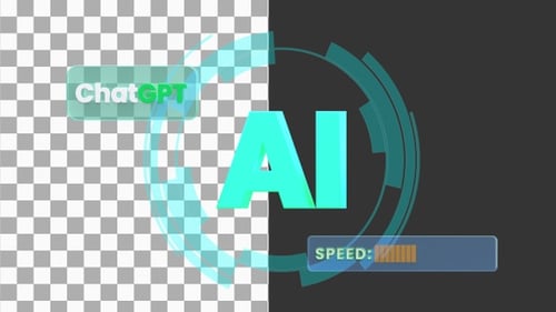 3D Animation of AI Infographics | Alpha Channel