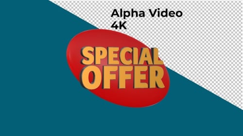 Special Offer Animated 3D Badge on Red Blob Shape