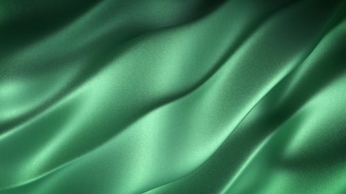 Seamless Green Wavy Satin Fabric Loop Background