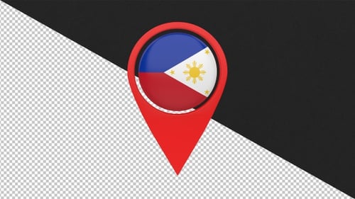 Location Sign with Philippines Flag - 4K